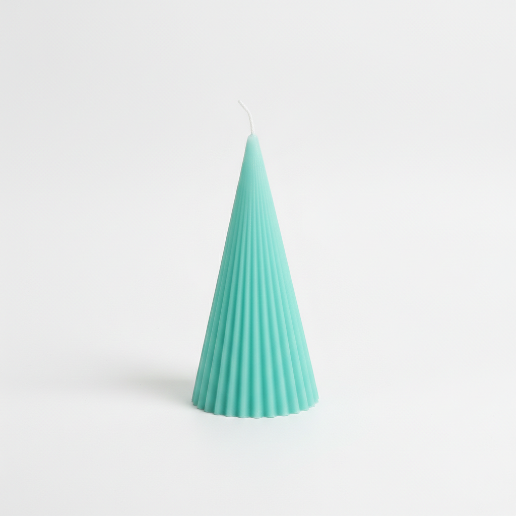 Light Green Cone Candle - Handcrafted Designer Decor