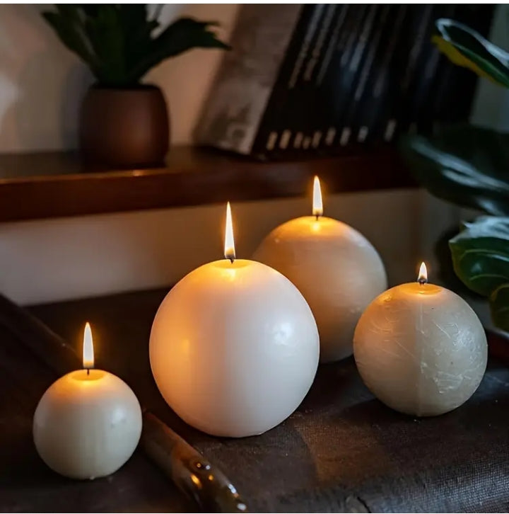 Minimalist Round Spherical Designer Candle