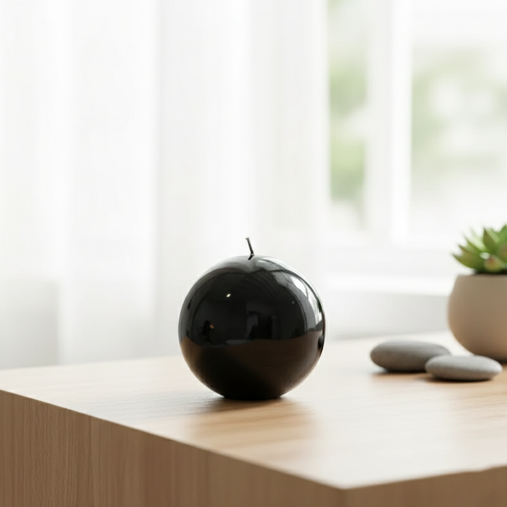 Iridescent Glossy Sphere Designer Candleuct
