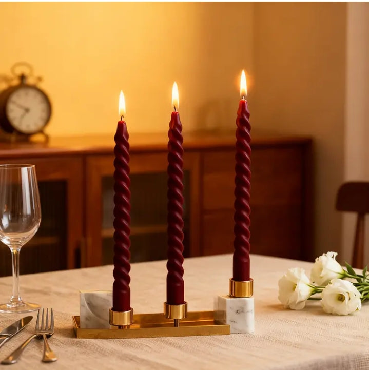 Set of 3 Luxury Twisted Taper Candles