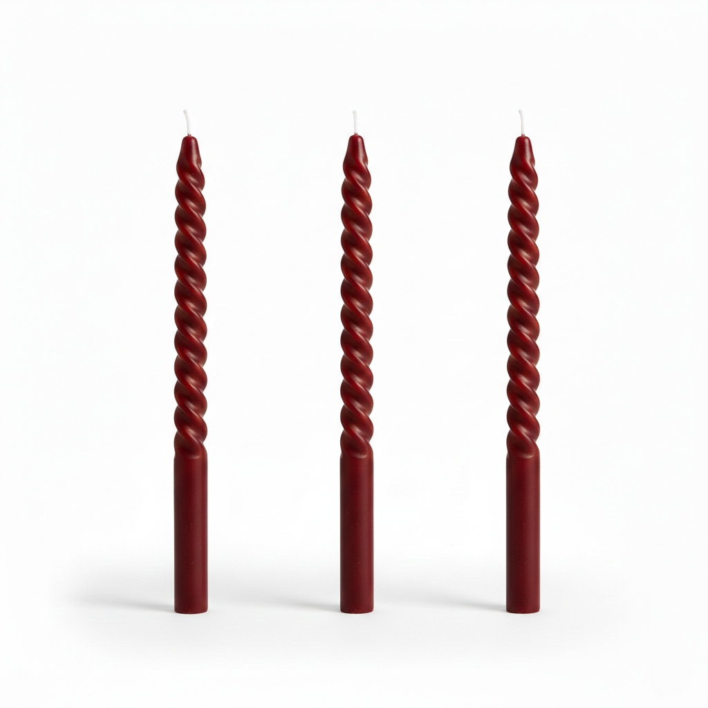 Set of 3 Luxury Twisted Taper Candles