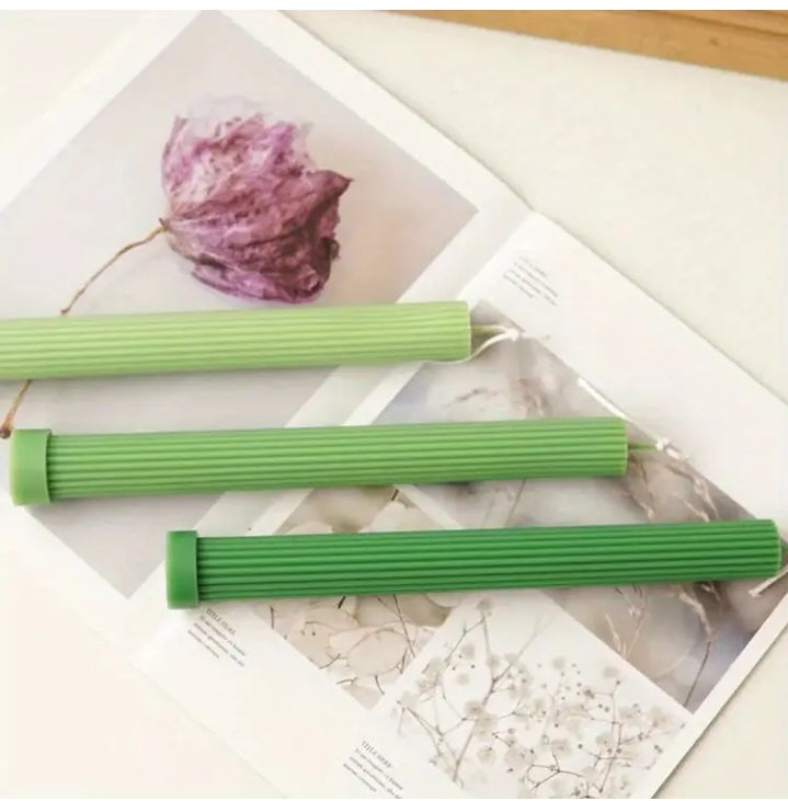 Set of 3 Fluted Ombré Pillar Candles