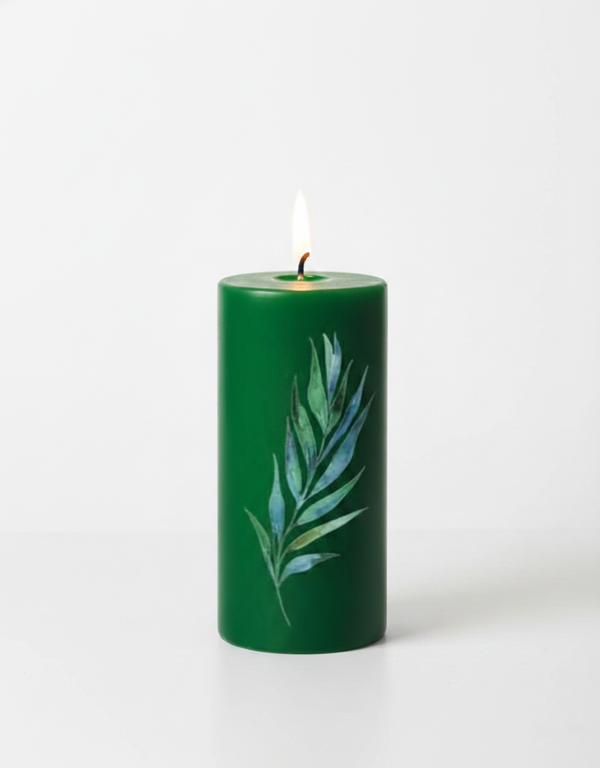 Green Botanical Candle
