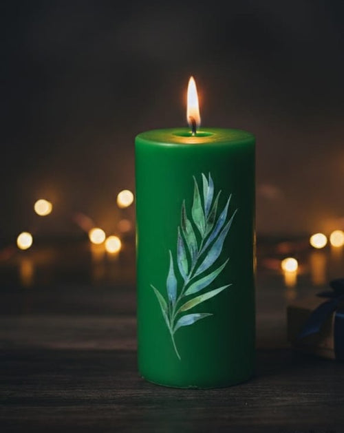 Green Botanical Candle